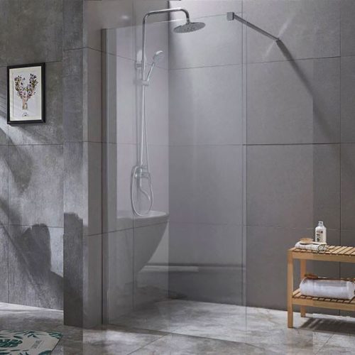 BP6611-120 zuhanyfal, 120*195 cm, 8 mm vastag átlátszó üveg, króm keret, walk-in