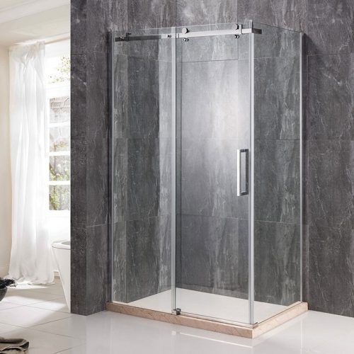 BR6610-100 zuhanykabin, 80*100*190cm, szögletes, 8mm átlátszó üveggel, fényes króm kerettel, nyiló ajtóval, állítható merevítővel