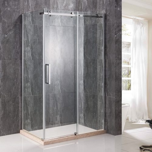 BR6610-120 zuhanykabin, 80*120*190cm, szögletes, 8mm átlátszó üveggel, fényes króm kerettel, nyiló ajtóval, állítható merevítővel