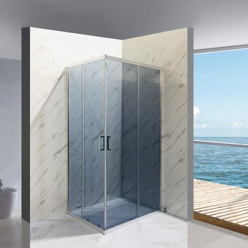 BR6692CG zuhanykabin, 80*100*190cm, szögletes, króm kerettel, 5mm szürke üveggel, aszimmetrikus