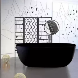   Diplon BT1271 Matt fekete szabadon álló fürdőkád 160x80cm